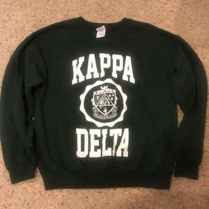 Kappa Delta Green Long Sleeve Crew Neck Sweatshirt